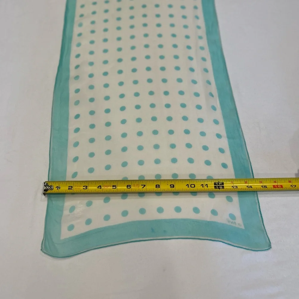 Vintage Vera Sheer Blue Polka Scarf